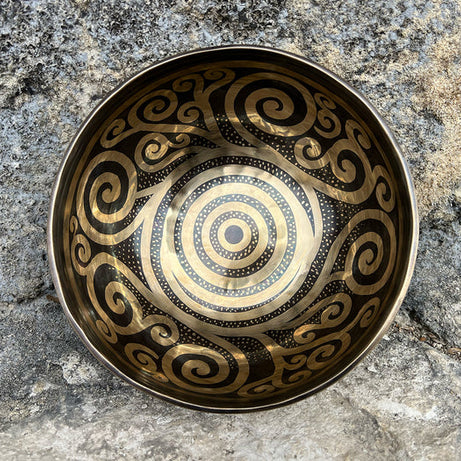 The Vortex Bowl: 9 Inch Heart Chakra Bronze Singing Bowl I PAUSE Breathwork and Ohm Store Sale price