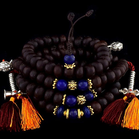 Tibetan Mala with Lapis Lazuli & Gold Vermeil Beads