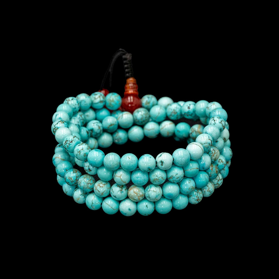 Turquoise Mala with Carnelian Guru Bead
