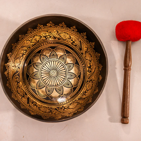 8.75" E Tone bell metal bronze singing bowl